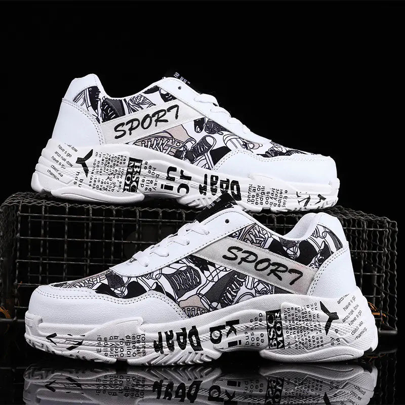 Modern Mesh Graffiti Sneakers
