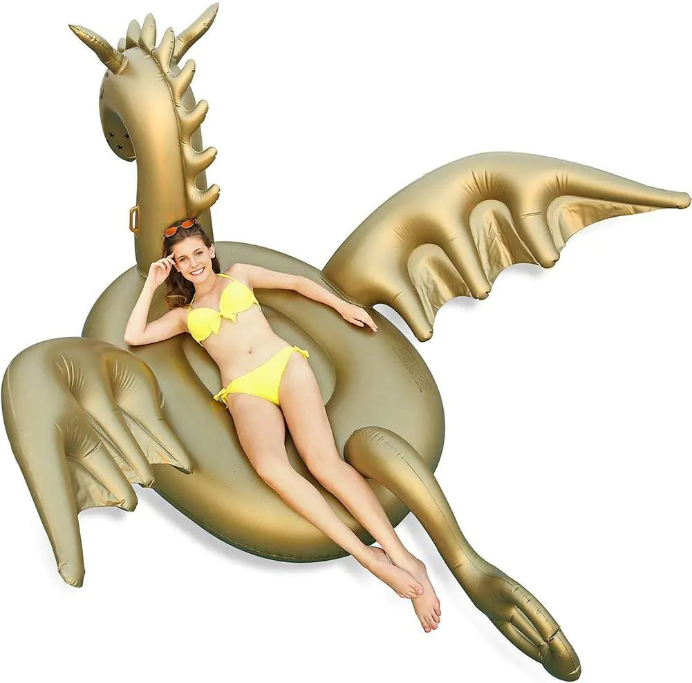 Majestic Golden Dragon Pool Lounger - Luxy Float