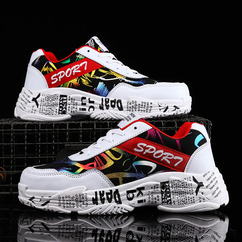 Modern Mesh Graffiti Sneakers