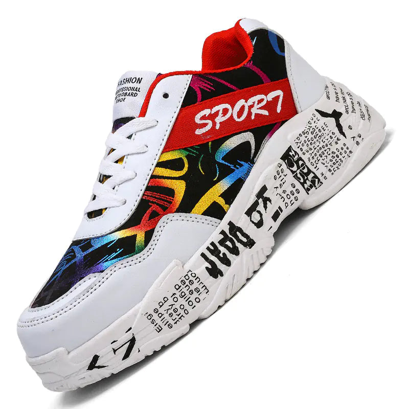 Modern Mesh Graffiti Sneakers