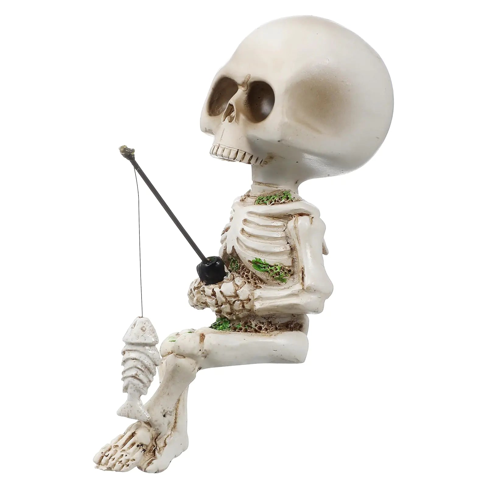 GANAZONO Mini Fishing Skeleton Statue